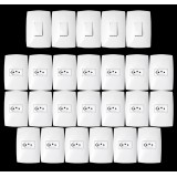 Kit 25 peças - 20 Tomadas 20A + 5 Interruptores Simples - (HOME BRANCA)